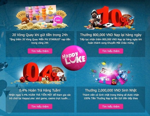 đánh bài trực tuyến HappyLuke casino online với khuyến mãi