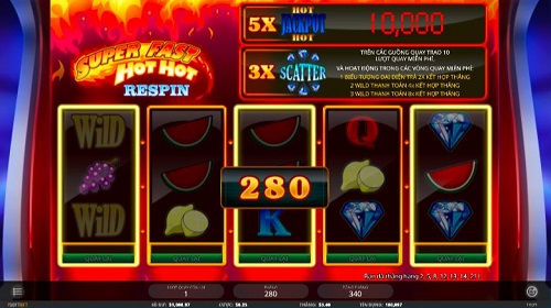 Super Fast Hot Hot Respin slot game HappyLuke casino online