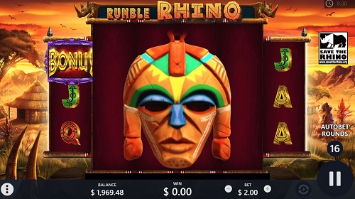 Rumble Rhino video slot by Pariplay HappyLuke đánh bài online casino