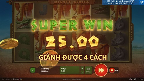 Mighty Africa: 4096 Ways video slot by Playson at HappyLuke casino