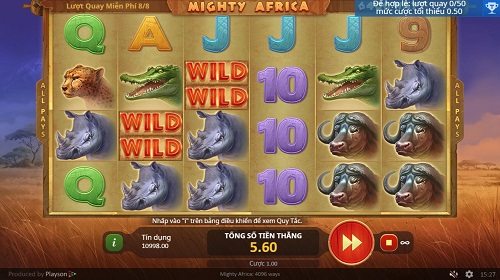 Mighty Africa: 4096 Ways video slot by Playson at HappyLuke casino